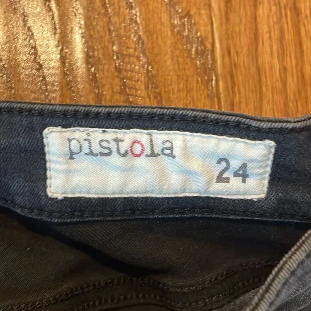 Pistola Audrey mid rise distressed grey skinny jean 24 - Picture 9 of 13